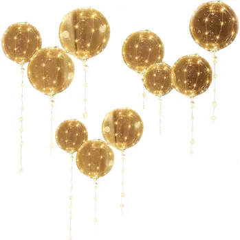 Balónek 10x SVÍTÍCÍ LED BALÓNKY PRŮHLEDNÉ SVÍTÍCÍ BALÓN NA SVATBA PŘIJÍMÁNÍ