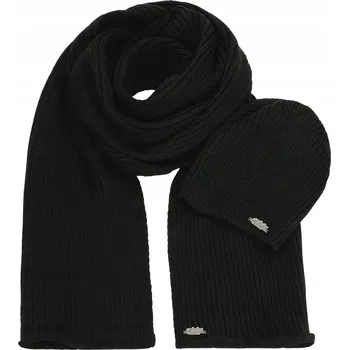 Čepice PÁNSKÁ ZIMNÍ ČEPICE , ŠÁLA na zimu, teplý SET, sada černá RELAKS