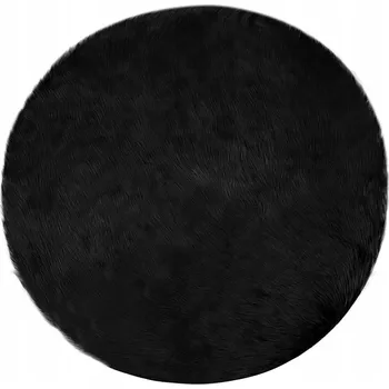 Koberec Umělý ovčí koberec černý 200 x 200 cm Polyester