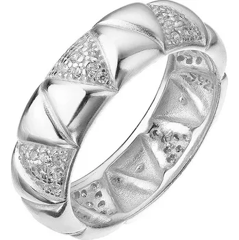 Prsten Evolution Group Stříbrný prsten s vzor se zirkony 15035.1 Velikost: 56 (průměr 17,8 mm)