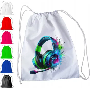 Školní sáček BÍLÝ SÁČEK DO ŠKOLKY, ŠKOLY, NA TV - SLUCHÁTKA DÁRKY