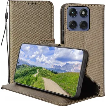 Pouzdro na mobilní telefon Flipové Pouzdro Radian pro Motorola Moto G86 hnědé