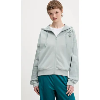 Dámská mikina Mikina adidas Essentials dámská, zelená barva, s kapucí, s aplikací, KF0015 97X, vel. XS