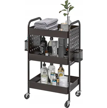 Servírovací stolek Víceúčelový kuchyňský vozík, černý