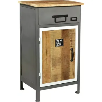 Koupelnový nábytek Masivní koupelnová skříňka Pinetown z mangového dřeva, lakovaná, vícebarevná – 45×35×80 cm