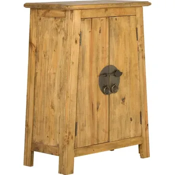 Koupelnový nábytek Masivní skříňka do koupelny Rangún z recyklované borovice, lakovaná, hnědá