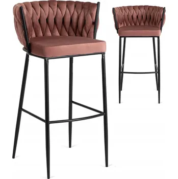 Barová židle Barová Židle Mebel Elite černý, odstíny růžové 104,5 cm látka