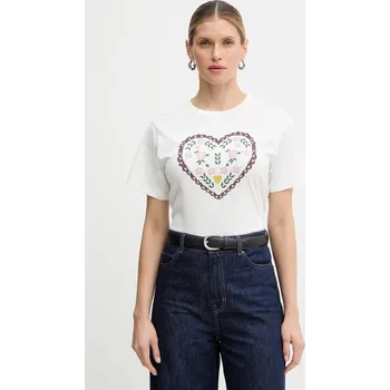 Bavlněné tričko Weekend Max Mara TENUE 2615971051600 bílá 00B, vel. S