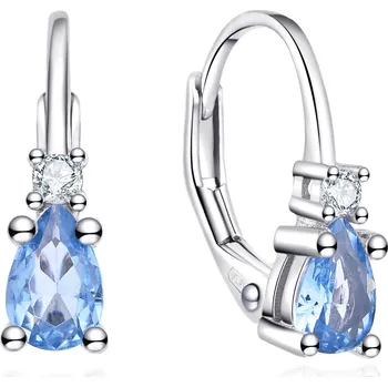 Náušnice NUBIS® Stříbrné náušnice s čirými a modrými zirkony - NB-3276