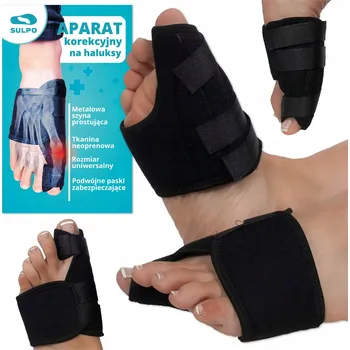 Korekční aparát (rovnátko) na hallux valgus pro den i noc Sulpo, univerzální velikost, černý, 2 ks