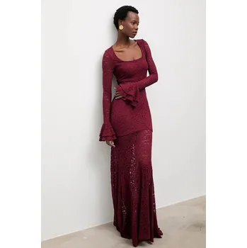 Dámské šaty Šaty Answear.LAB 23451-1.fak burgundské 83X, vel. S