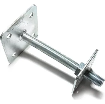 Tesařské kování Patka pilíře, M16x100(80x80+80x80)x4mm, Zn