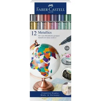 Metalické Fixy Faber-Castell 12 barev