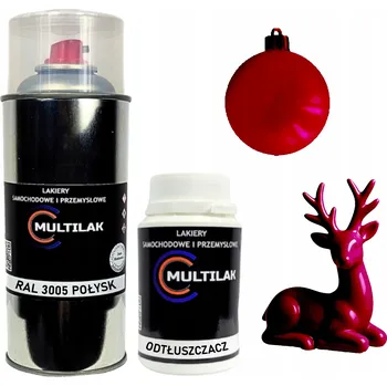 Barva ve spreji Lak ve spreji na figurky, skleněné a keramické ozdoby RAL 3005 LESK