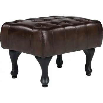 Taburet Taburet Chesterfield Pittsfield z pravé kůže, hnědý