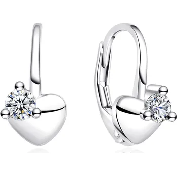 Náušnice NUBIS® Stříbrné náušnice na klapku srdíčka - NB-3068