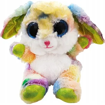 plyšák PLYŠÁK KRÁLÍČEK BAREVNÝ, PŘÍJEMNÝ NA DOTEK, ROZTOMILÝ 15 cm
