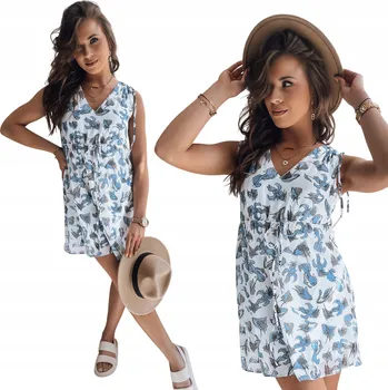 Dámské šaty ŠATY KAŽDODENNÍ MINI ŠATY S TRAPÉZOVÝM STŘIHEM EY2305 - XS