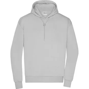 Pánská mikina James&amp;Nicholson Pánská mikina s kapucí 8034 Soft Grey 3XL