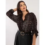 Tmavě šedá dámská dlouhá košile s leopardím vzorem TW-KS-BI-7175a.25-dark grey Velikost: ONE SIZE