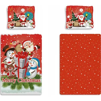 Povlečení Veselé Vánoce, vánoční povlečení na přikrývku 140×200 cm, 70×90 cm