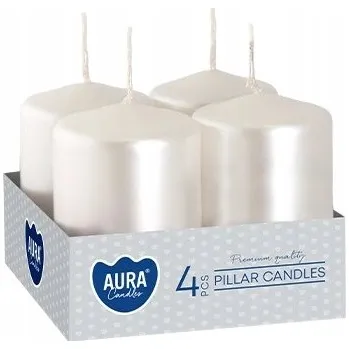 Svíčka Tradiční parafínová svíčka bez parfemace Aura 4 ks