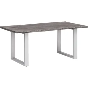 Masivní jídelní stůl Bullwer z akácie, lakovaný, šedý – 140×90 cm