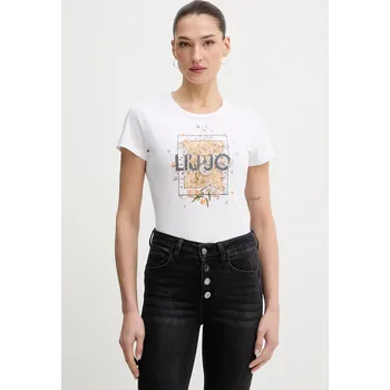 Dámské tričko Bavlněné tričko Liu Jo dámské, bílá barva, WA6493 JS923 WA6493.JS923 00A, vel. S
