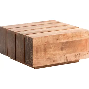 Konferenční stolek Masivní konferenční stolek Dakota z mangového dřeva, lakovaný, hnědý – 70×70×35 cm