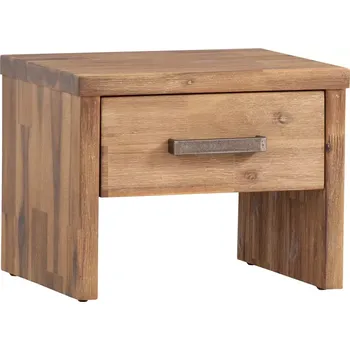 Noční stolek Masivní noční stolek Albury z kartáčované akácie, lakovaný – přírodní barva