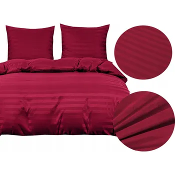 Povlečení SADA POVLEČENÍ HOTELOVÁ DAMAŠEK V PASE 220x200 POVLEČENÍ 70x80 ČERVENÁ