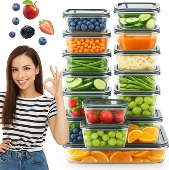 Dóza na potraviny SADA NÁDOB NA SKLADOVÁNÍ POTRAVIN 13 KUSŮ SNÍDAŇOVÁ TAŠKA