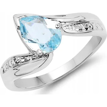 Prsten STŘÍBRNÝ PRSTÝNEK S PŘÍRODNÍM MODRÝM TOPAZEM