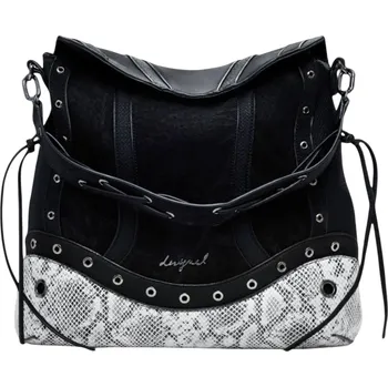 Kabelka Desigual černá kabelka s hadím vzorem DESIGUAL černá | bílá 3490602