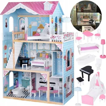 Domeček pro panenku Domeček pro panenky Jokomisiada dřevěný 121 cm vícebarevný s nábytkem