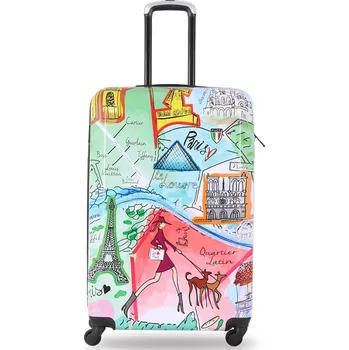 Kabinový kufr TUCCI J’aime Paris S - barevný potisk