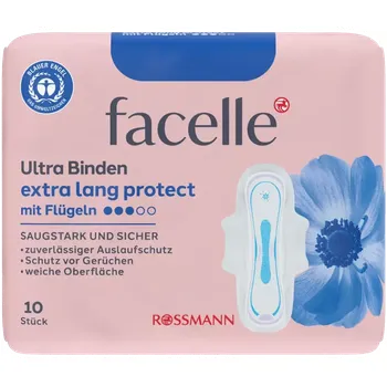 Menstruační vložka facelle Hygienické vložky Ultra Extra Long Protect s křidélky 10 ks