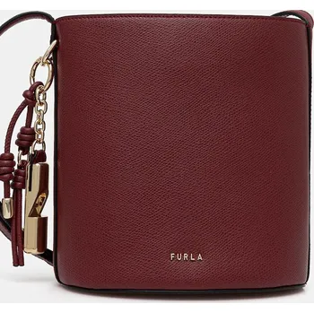 Kabelka Kožená kabelka Furla červená barva, WE00859 ARE000 CGQ00 WE00859.ARE000.CGQ00 33X, vel. ONE SIZE