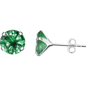 Náušnice Olivie Stříbrné náušnice ZELENÉ 9974 Průměr: 4mm Ag 925; ≤0,3 g.