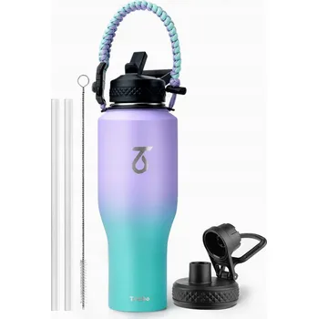 Termoska Trebo Termohrnek Termoska 1180 ml Lahev Na Pití se slámkou a držadlem, barevný