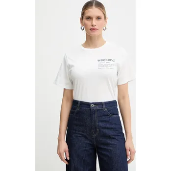Bavlněné tričko Weekend Max Mara TENUE 2615971051600 bílá 00A, vel. XXL