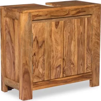 Koupelnový nábytek Masivní umyvadlová skříňka Leeston z palisandru, lakovaná, hnědá