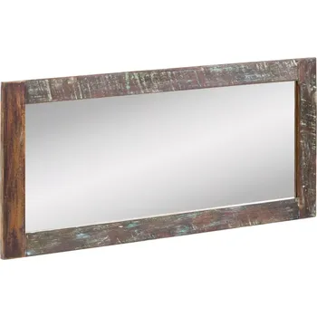 Zrcadlo Masivní koupelnové zrcadlo Sumana II z recyklovaného dřeva, lakované, hnědé – 130×60 cm