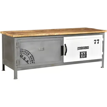 Televizní stolek Masivní TV stolek Pinetown z mangového dřeva, lakovaný, vícebarevný