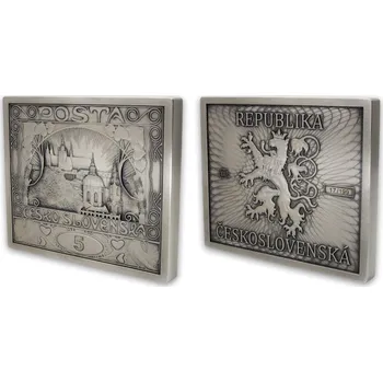 Poštovní známka Hradčany - Muchova první známka v 1 kg stříbra + ORIGINÁLNÍ známka zdarma