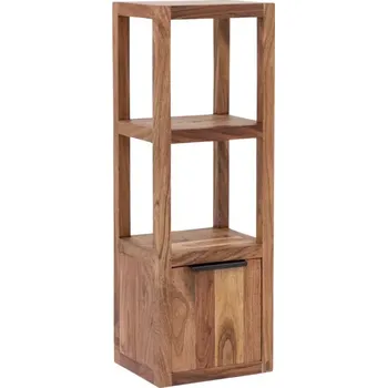 Koupelnový nábytek Masivní koupelnová závěsná skříňka Sydney z akácie, lakovaná, hnědá – 31×25×90 cm