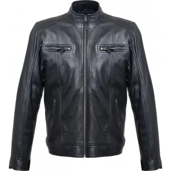 MAX Pánská kožená bunda Rock černá