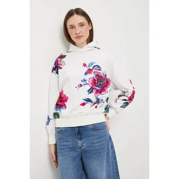 Dámská mikina Bavlněná mikina Medicine dámská, béžová barva, s kapucí, vzorovaná RW25-BLDB04 02X, vel. M