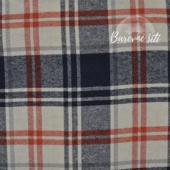 Bavlněný flanel Káro na ecru (E) (100% bavlna)