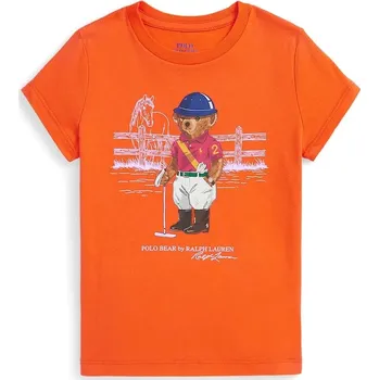 Chlapecké tričko Dětské bavlněné tričko Polo Ralph Lauren oranžová barva, 312A96120002 22X, vel. 94-100